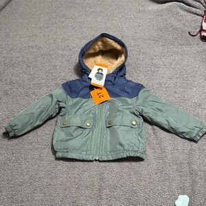 Green and Blue Hooded Jacket